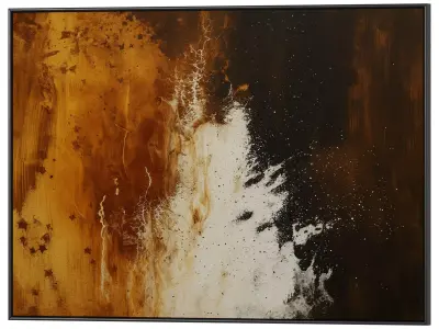 Set of 3 Abstract Paintings in Frames 3D model 75