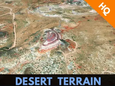 Desert Terrain Alien Planet Surface  Relief Landscape PBR 12 Low-poly 3D model
