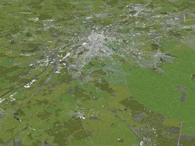 Brussels 50x50km City Map Model 3D model