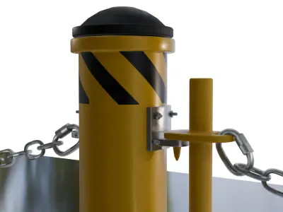 Dock Chain Bollard Barrier 3D model