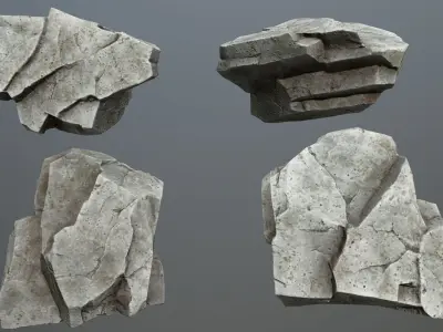 Rock Set 5 Low-poly 3D model