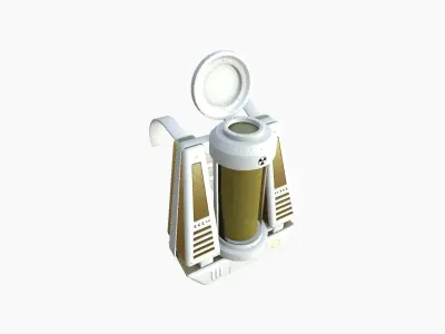SciFi Backpack J04 White Gold - Fashion Character Design Low-poly 3D model