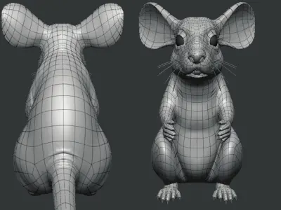 Mouse - Topology + UV Map