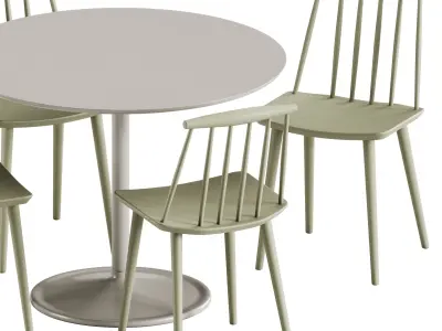 Muuto Soft Cafe Table and Chair J77 by Hay 3D model