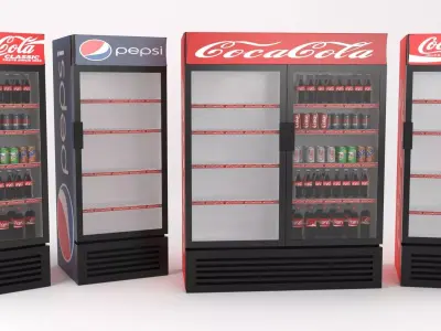 refrigerator collection coca cola 3D Model Pack