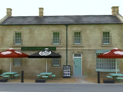 An English Country Pub Inn Hotel 3D model