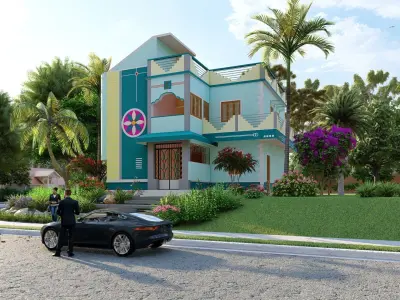 Double Story Home Design 3D model