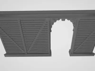 Wooden Wall Door Right 3D print model