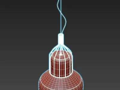 AEROSTAT pendant light in brass 3D model