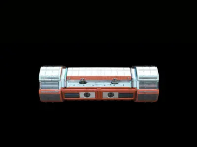 PBR Sci fi capsule Low-poly 3D model