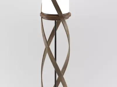 Wood floor lamp 3D model