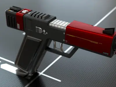 Sci Fi Gun Pistol Low-poly 3D model