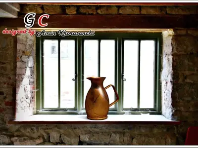 Pitcher jug in window Free 3D model