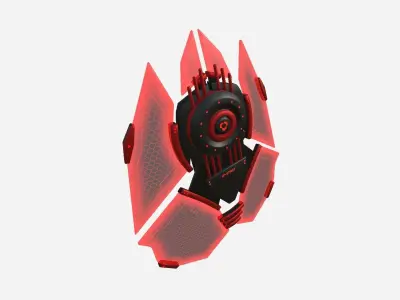 SciFi Shield A04 Red Black - Sci Fi Weapon Design Low-poly 3D model