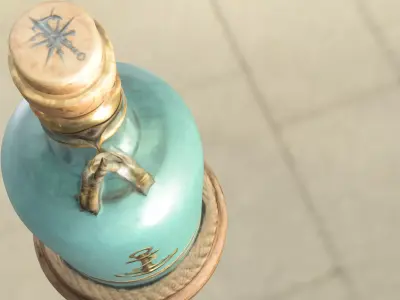 Nautical Anchor Bottle Low-poly 3D model