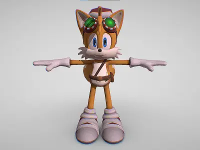Tails Xmas - Sonic Dash 2 - Sonic Boom - Sonic The Hedgehog Low-poly 3D model