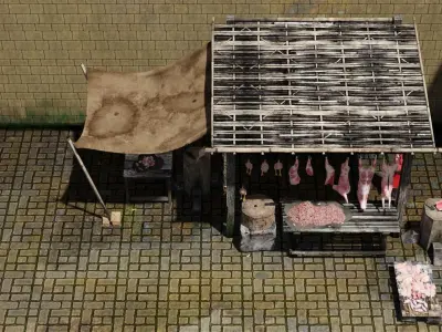 Butcher Shop  Low-poly 3D model