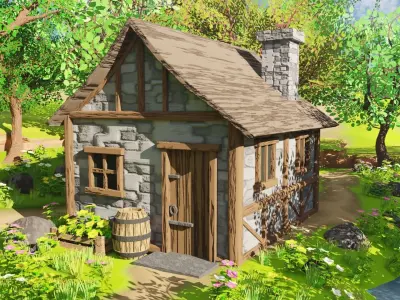 Medieval House In Forest 3D model