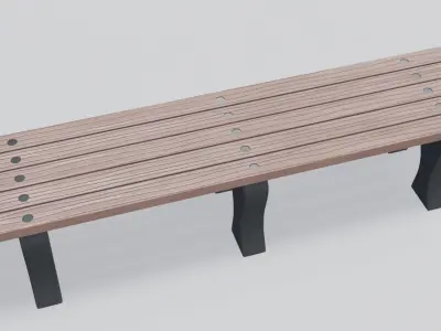 Outdoor Wooden Bench 1 Low-poly 3D model