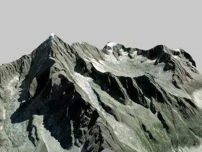 Mountain landscape Glaiser de Talefre 3D model
