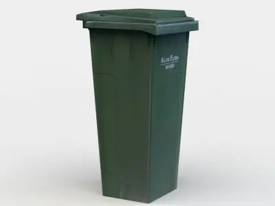 Garbage container Low-poly 3D model 7