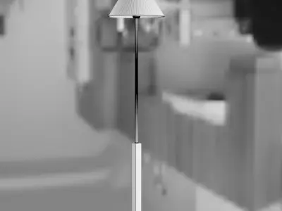 Postmodern floor lamp with textile shade 3D model