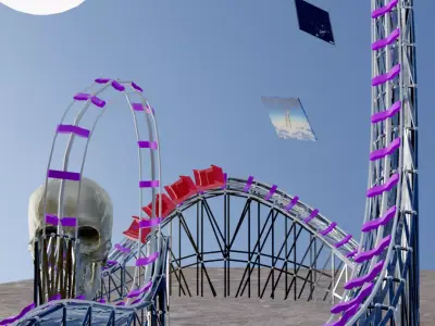 Travis Scott AstroWorld theme Park Environment 3D model