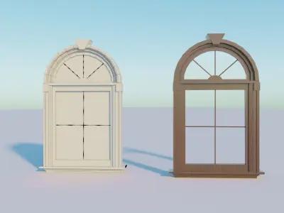 Arched window Low-poly 3D model