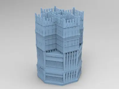 Medieval Library Tower 4 models  3D model