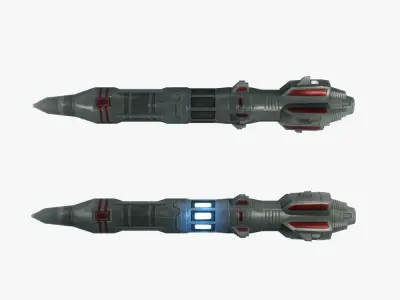 Missile 8 sci-fi low poly Low-poly 3D model