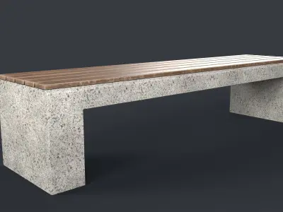 Modern Outdoor Bench 73 PBR Game Ready Low-poly 3D model