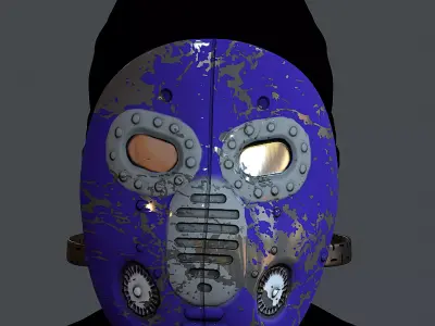 Gas mask helmet 3d model scifi Low-poly  Low-poly 3D model