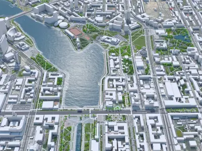Yekaterinburg Downtown Russia Low-poly 3D model