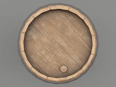 Wooden Barrel Vine Whiskey Gameready Low-poly 3D model