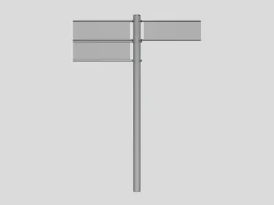 Basic Street Direction Sign - Geometry Only No Textures 3D model