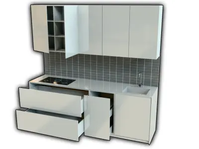 Lowpoly Kitchen Set 02