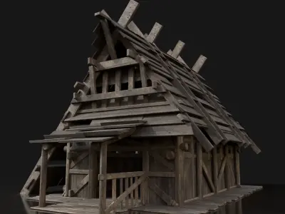 Viking Simple House Cottage Hut Northern Fantasy Next Gen AAA Low-poly 3D model