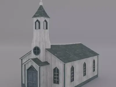 Western Church Low-poly 3D model