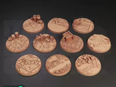 60 Bases - Various sizes - Group B - DND character bases 3D print model