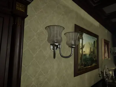 Wall Lamp Low-poly 3D model