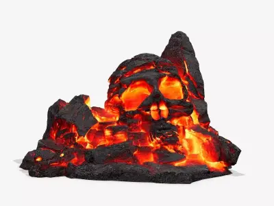 Skull Rock Low-poly 3D model 8