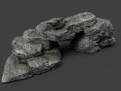 Cliff Rock 4-3 Low-poly 3D model