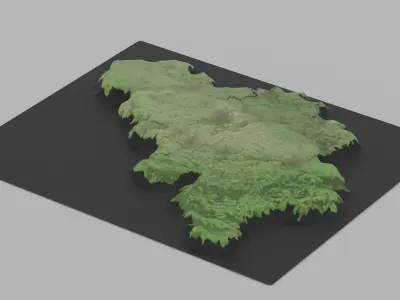 Belgium Map Country Low-poly 3D model