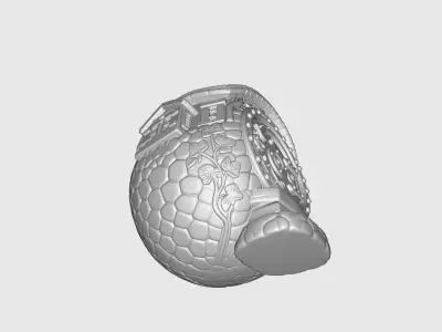 Christmas Hobbit-Style Round Door Ornament Fantasy Cottage 3D print model