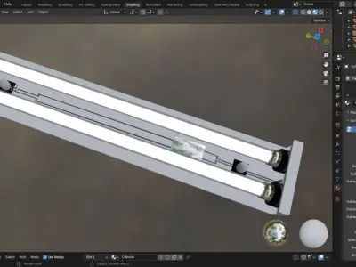 Fluorescent Lamp Free low-poly 3D model