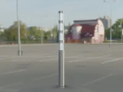 Low-Poly Basic Light Column 15 - Street Light Set-9 Low-poly 3D model