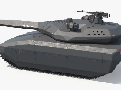  Futuristic Low-Profile Battle Tank Dark Gray 