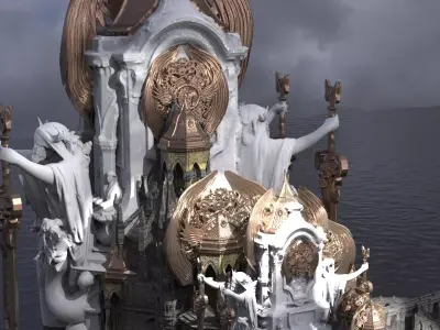 Steampunk Dark Tower Halloween Tall Kit bash 3  3D model