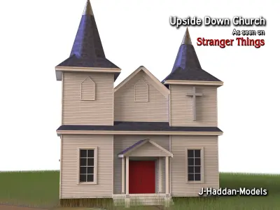 Upside-Down Church from Stranger Things Season 5 3D model