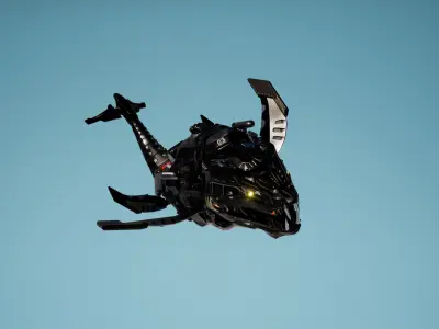 SciFi Beast03 WhaleSnake Low-poly 3D model